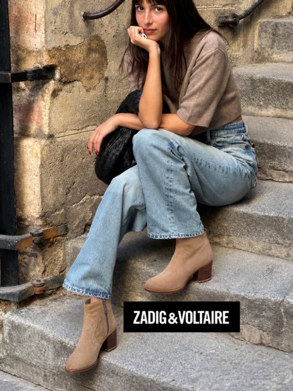 Suede Cowboy Boots: taupe
